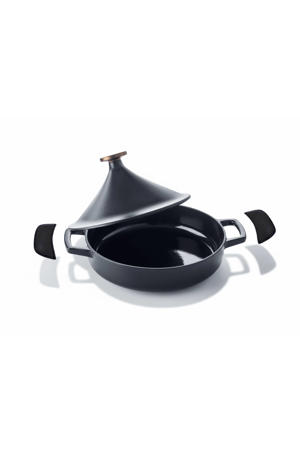  Tajine Nori Inductie ø 28 cm / 3 liter + Gratis Leren Handvaten - geëmailleerde anti-aanbaklaag - geschikt voor alle warmtebronnen