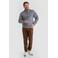 Life-Line regular fit schipperstrui met wol - grijs