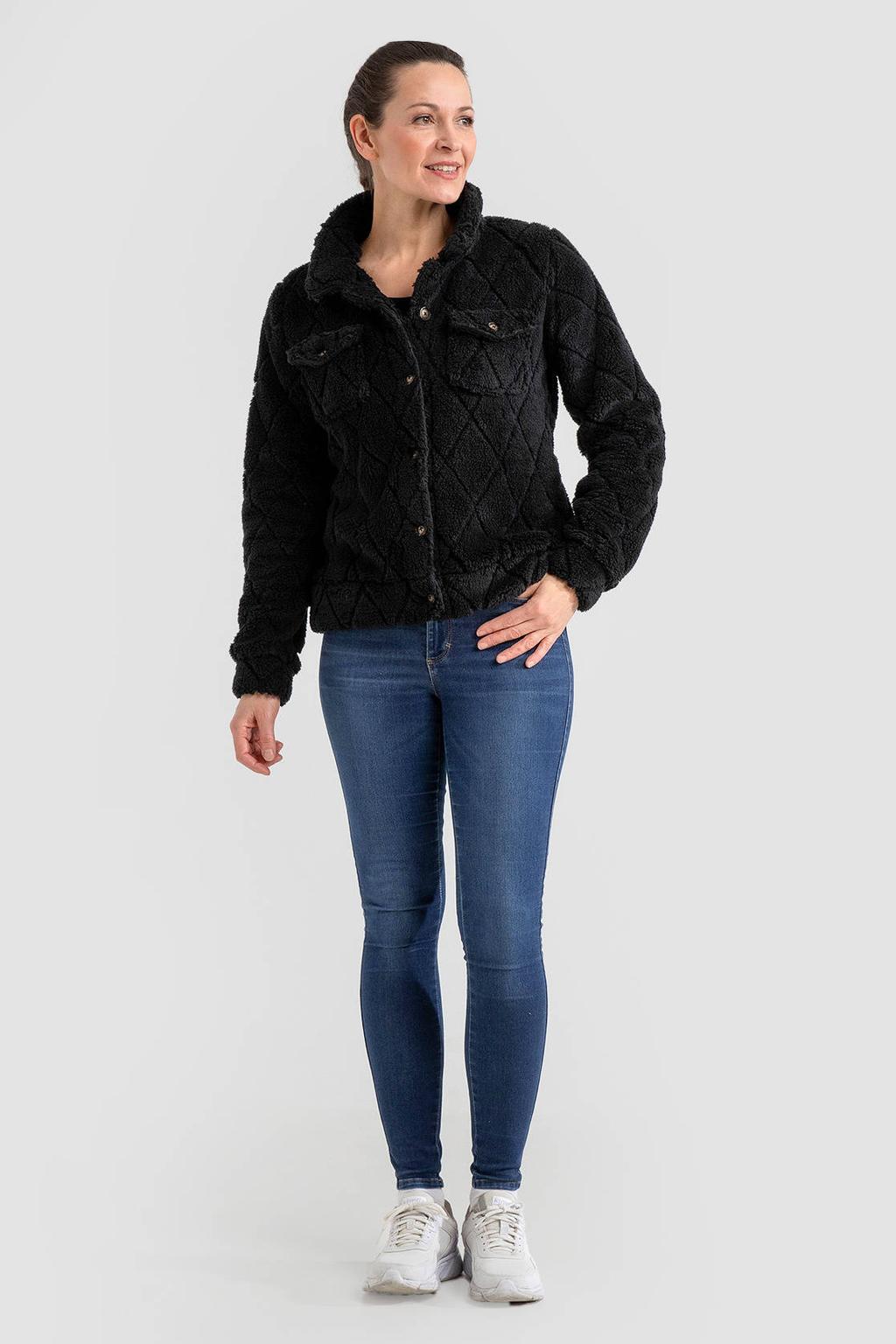 Life-Line teddy jas - zwart