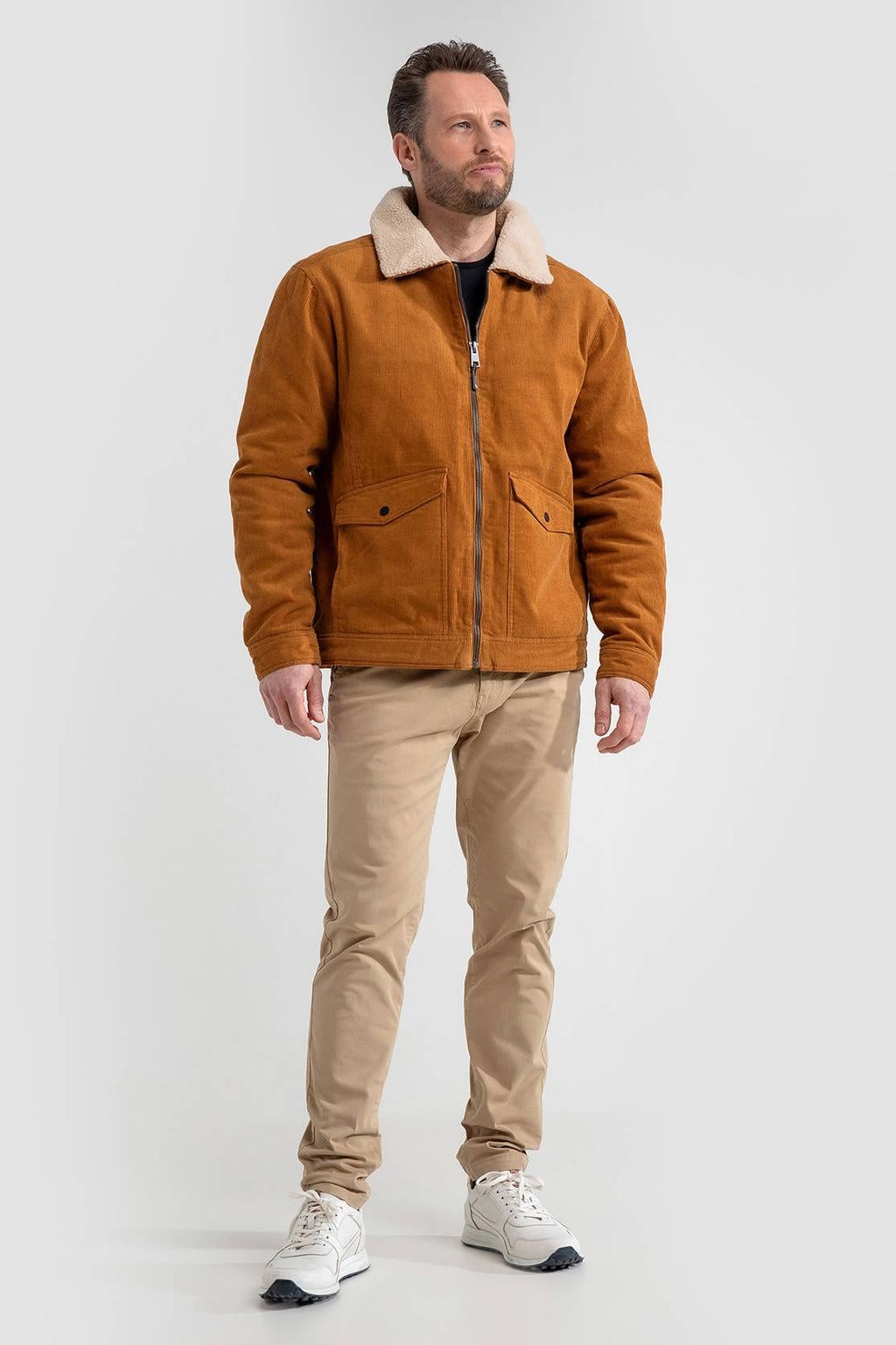 Life-Line teddy corduroy outdoor jas - bruin