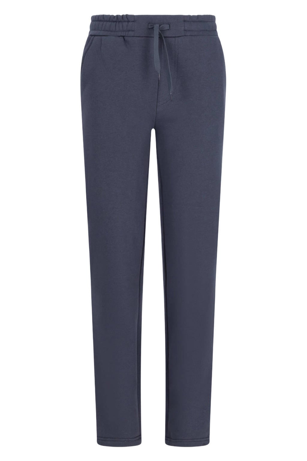 Donkerblauwe jongens TYGO & vito NextGen regular fit joggingbroek van sweat materiaal met elastische tailleband met koord en effen
