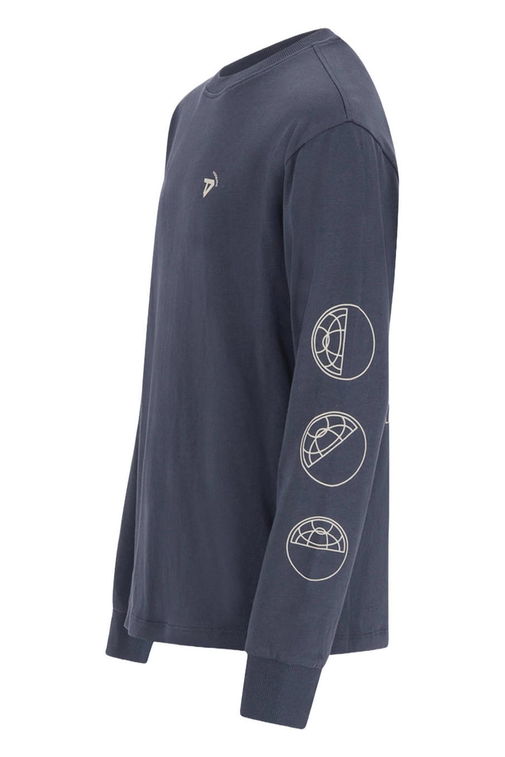 Donkerblauwe jongens TYGO & vito NextGen jersey longsleeve met backprint, lange mouwen en ronde hals