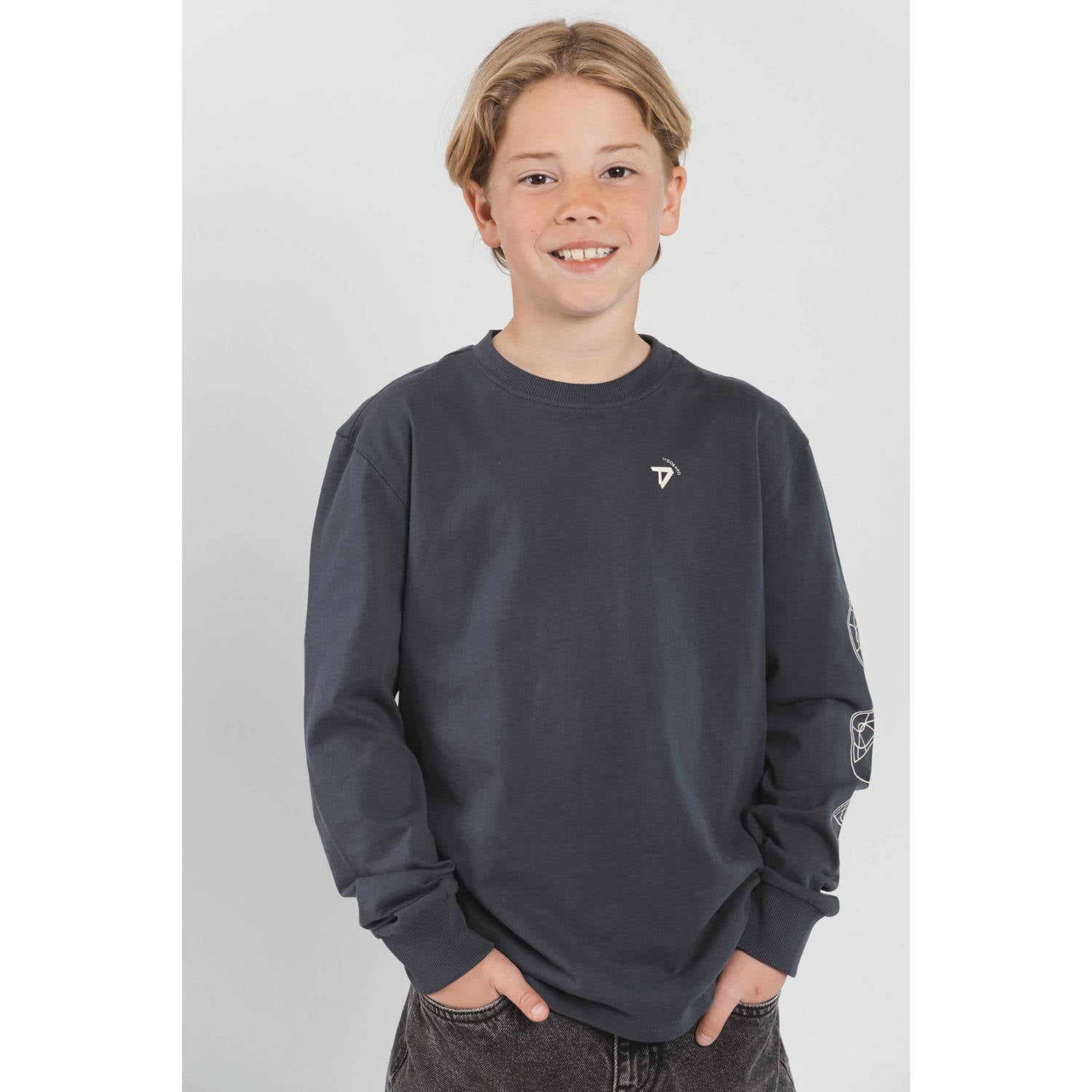 TYGO & vito NextGen jersey longsleeve met backprint donkerblauw