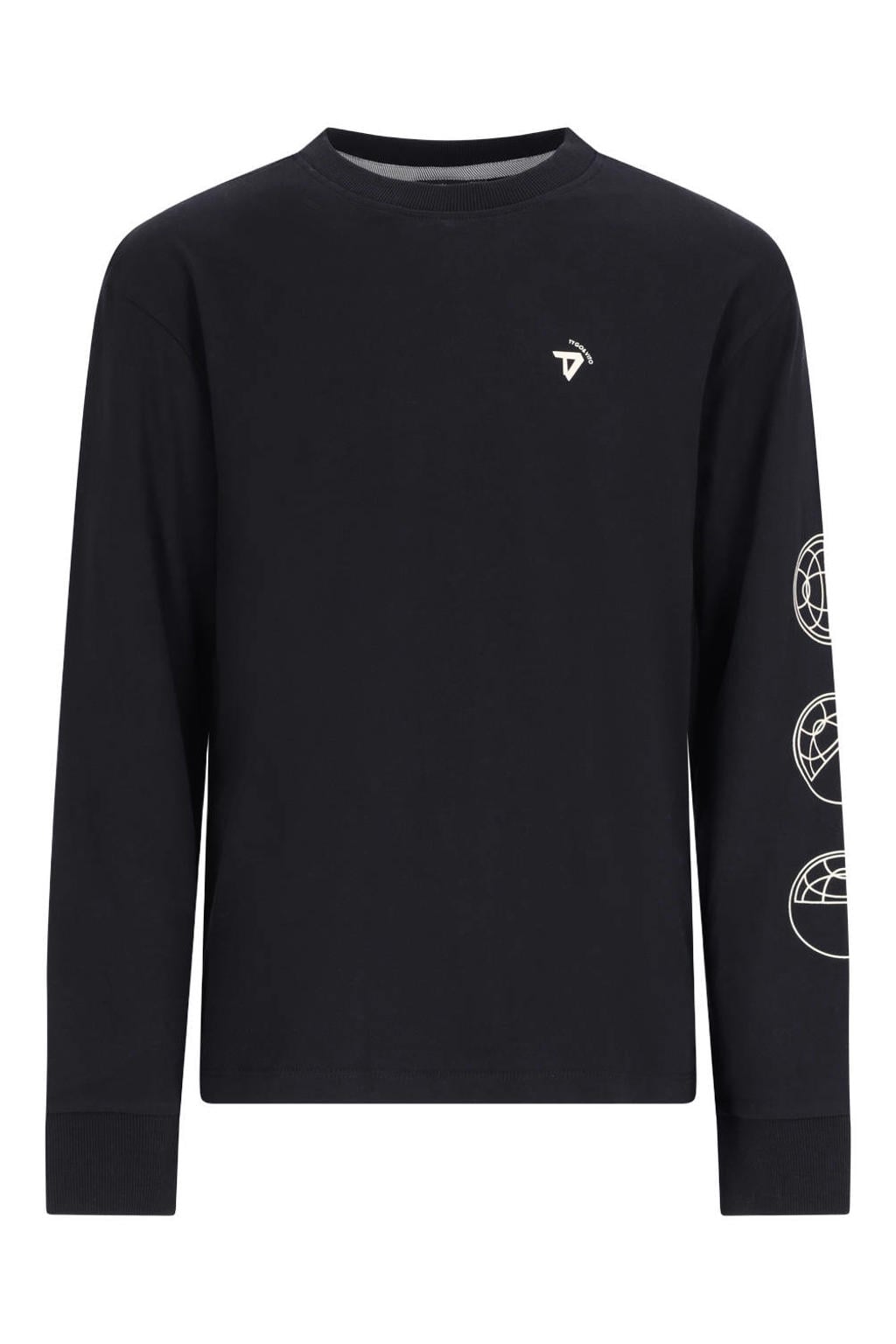 Zwarte jongens TYGO & vito NextGen jersey longsleeve met backprint, lange mouwen en ronde hals