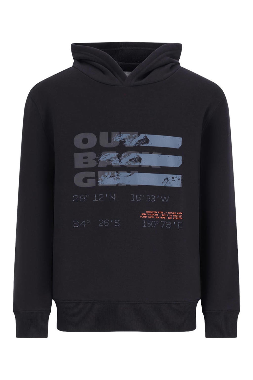 Zwarte jongens TYGO & vito NextGen hoodie van sweat materiaal met lange mouwen en capuchon