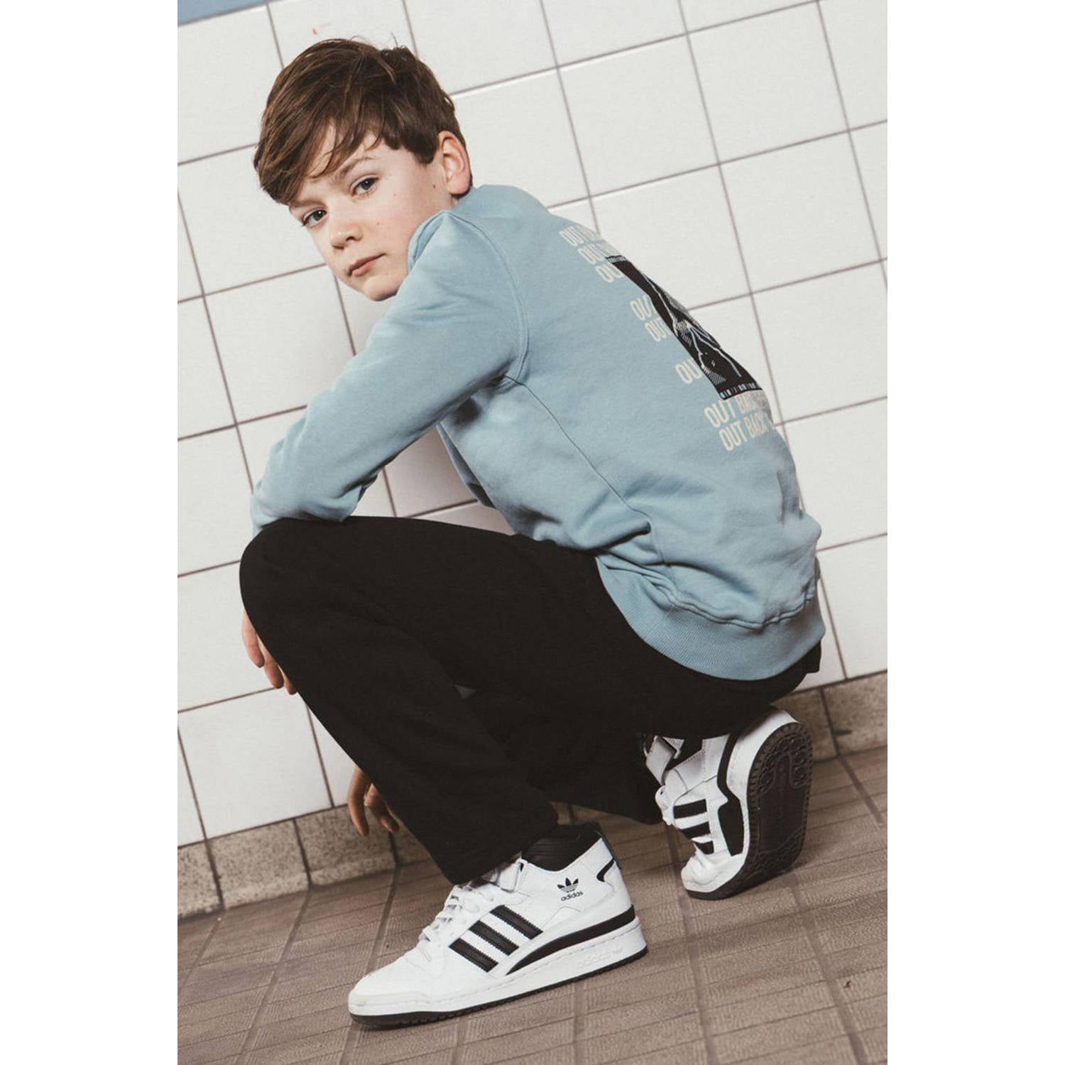 TYGO & vito NextGen sweater met backprint lichtblauw