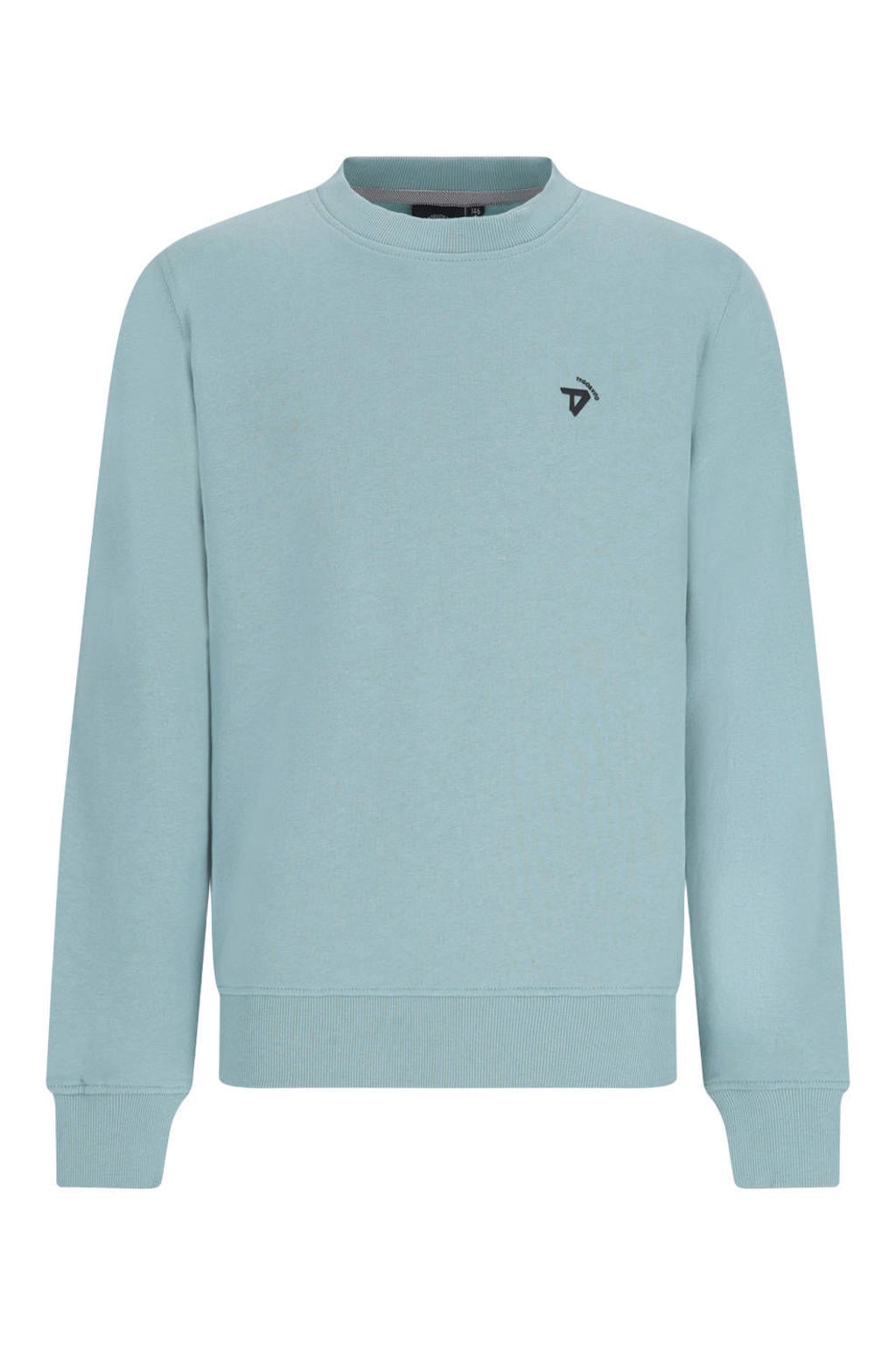 Lichtblauwe jongens TYGO & vito NextGen sweater met backprint, lange mouwen, ronde hals en geribde boorden
