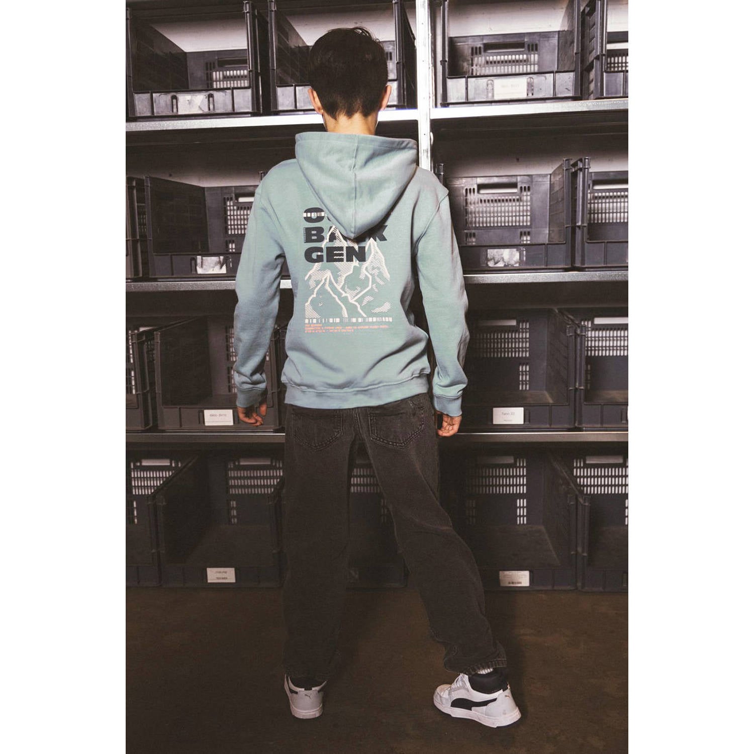 TYGO & vito NextGen hoodie met backprint lichtblauw
