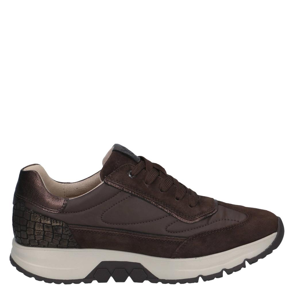 Bruine dames Caprice Hedda leren sneakers - met veters