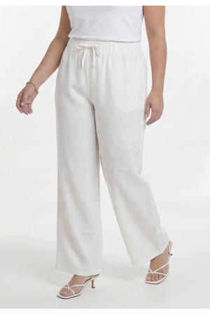 linnen broek Plus Size - wit