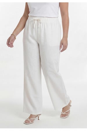 linnen broek Plus Size - wit