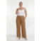 YOEK wide leg regular waist broek met linnen lichtbruin