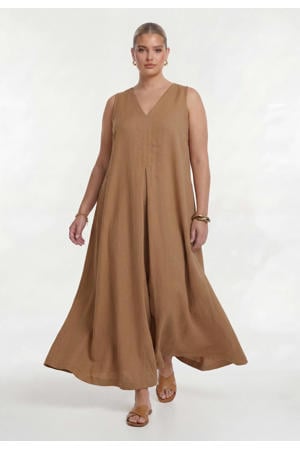 linnen tuniek Plus Size - bruin