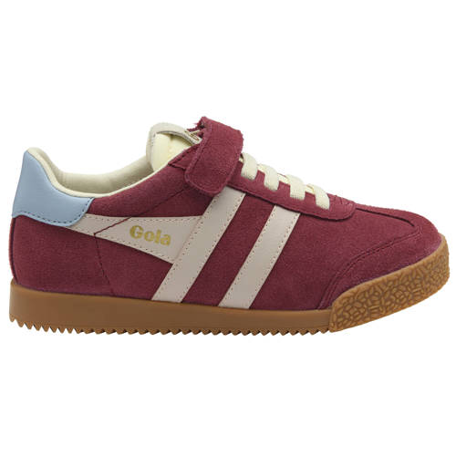 Gola Elan leren suède sneakers donkerrood/lichtroze/lichtblauw