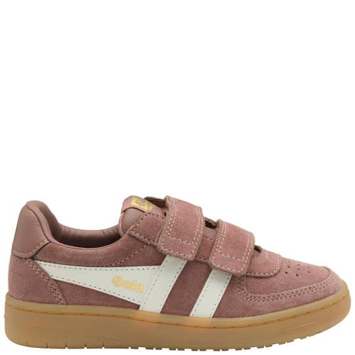 Gola Hawk Strap leren sneakers oudroze – Oudroze/wit