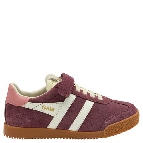 Gola Elan leren sneakers aubergine/wit/roze