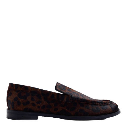 Gioseppo loafers met panterprint bruin