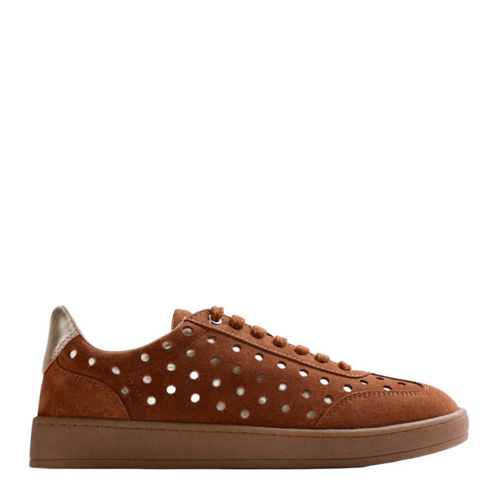 Gioseppo suède sneakers met print - cognac