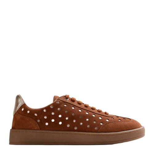 Gioseppo suède sneakers met print cognac