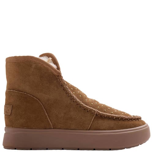 Gioseppo suède enkelboots met studs cognac