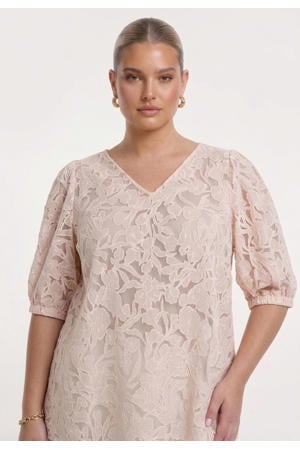 viscose tuniek Plus Size - lichtbruin