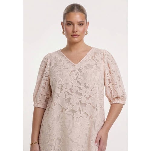 YOEK viscose tuniek Plus Size lichtbruin