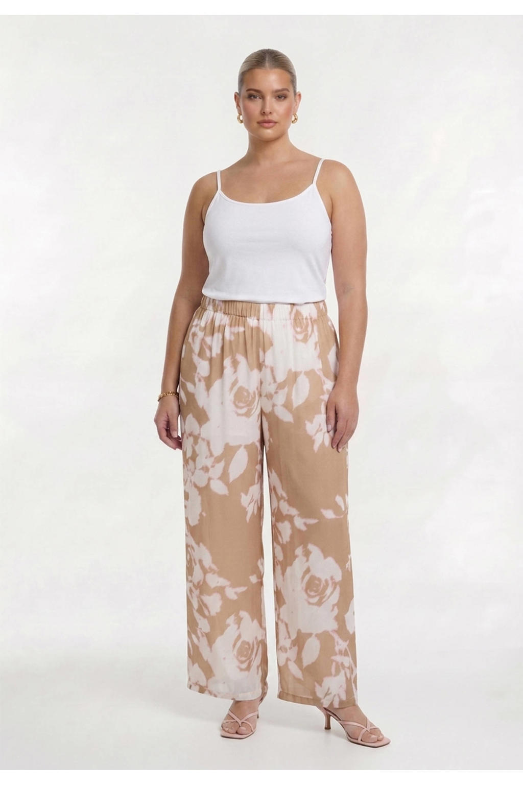 YOEK viscose broek Plus Size - lichtbruin