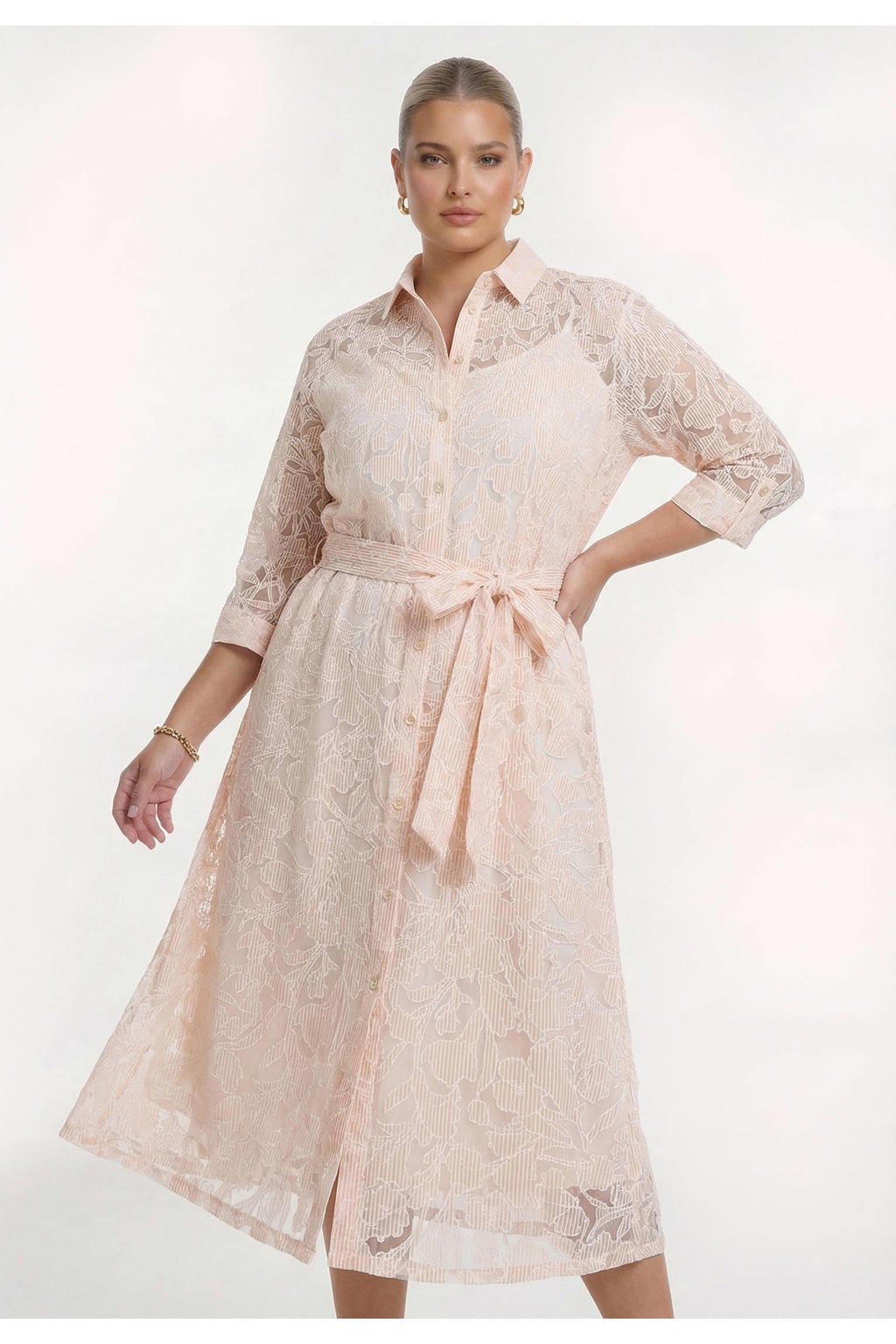 YOEK viscose jurk Plus Size - bruin