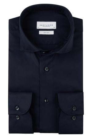 slim zakelijk overhemd donkerblauw