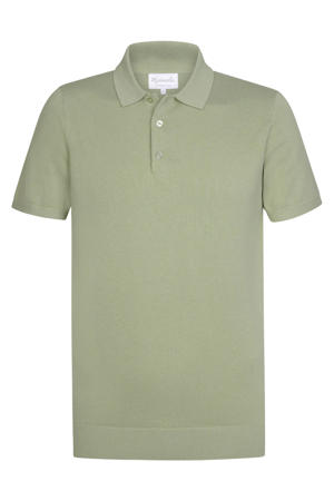 regular polo fijn gebreid lichtgroen