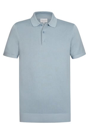 regular polo fijn gebreid lichtblauw