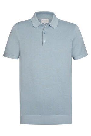 regular polo fijn gebreid lichtblauw