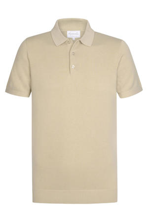 regular polo fijn gebreid beige