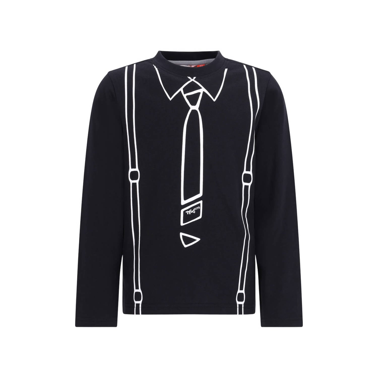 TYGO & vito rechtvallende longsleeve met print zwart