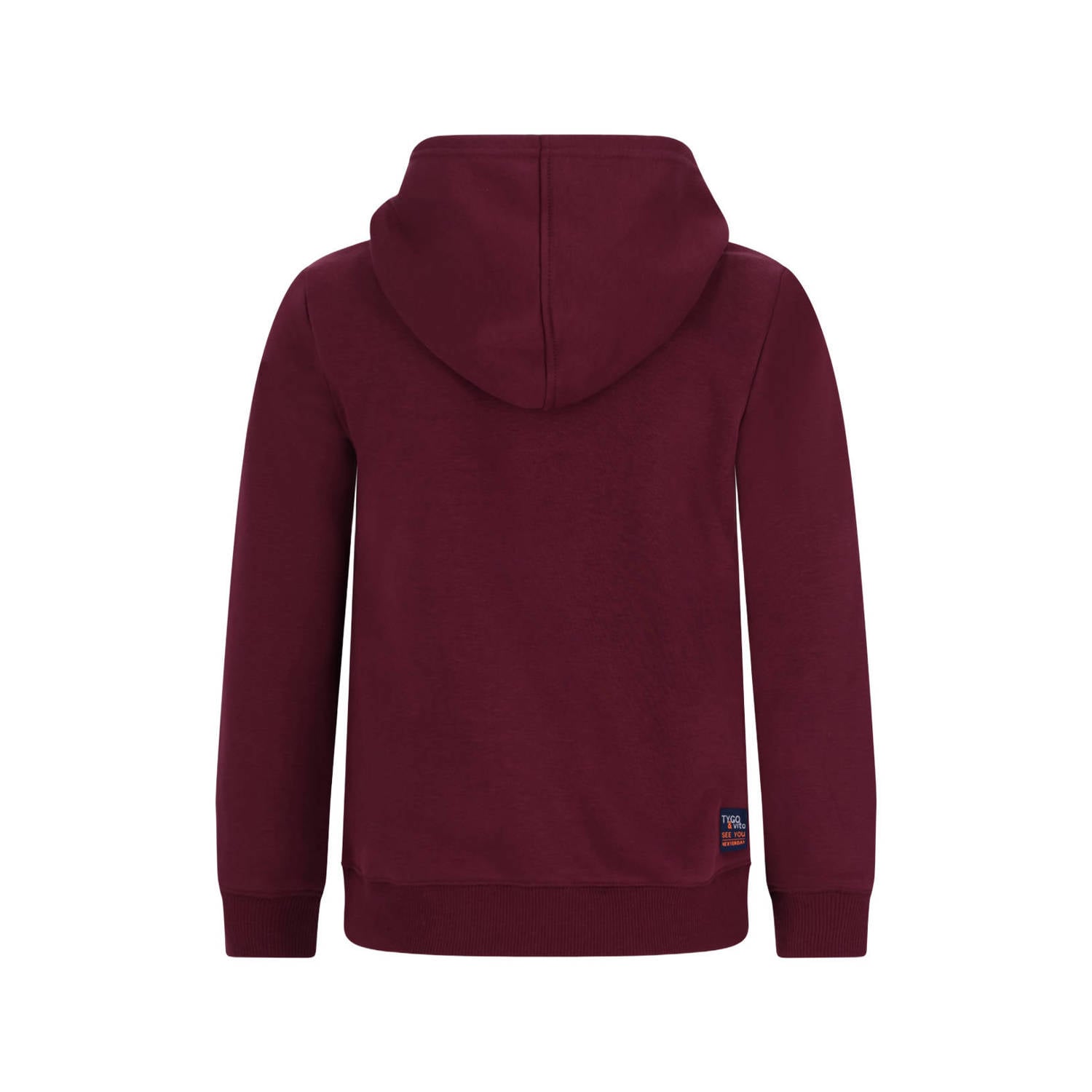 TYGO & vito hoodie met print donkerrood