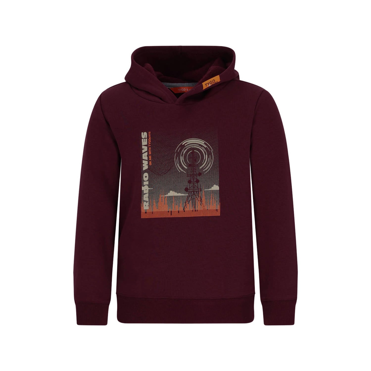 TYGO & vito hoodie met print donkerrood