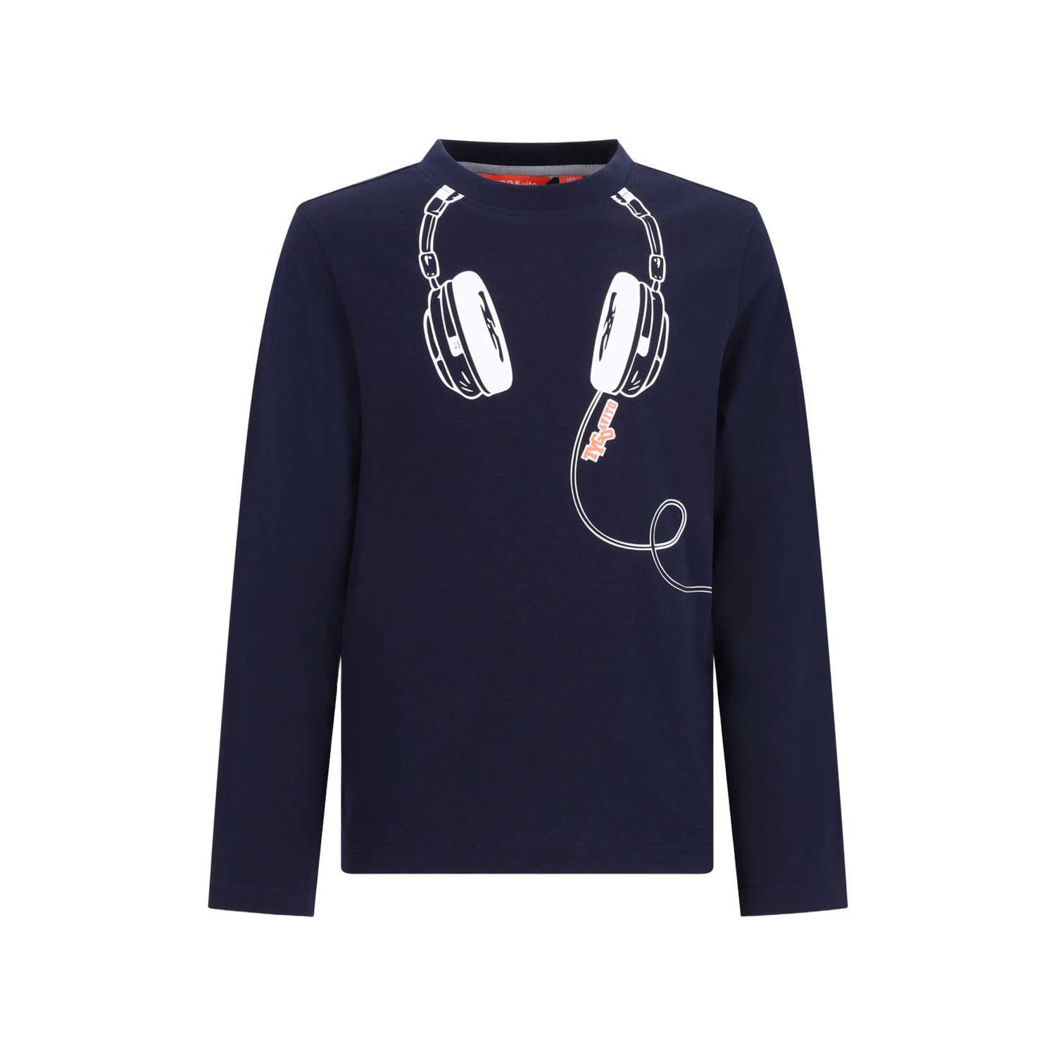 TYGO & vito rechtvallende longsleeve met print donkerblauw