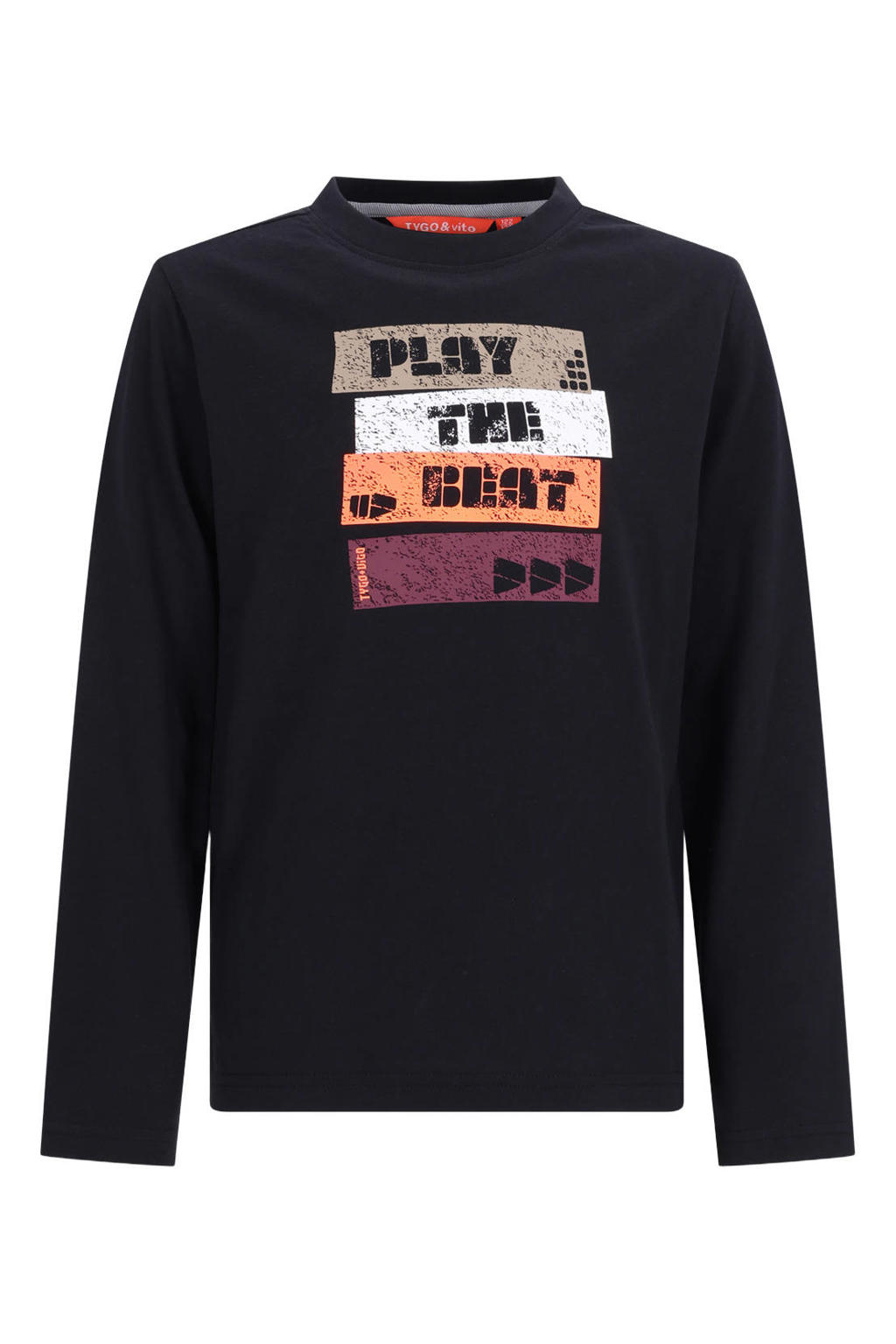 TYGO & vito longsleeve met print - zwart
