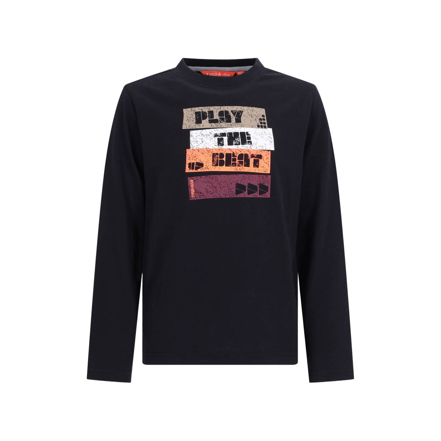 TYGO & vito longsleeve met print zwart