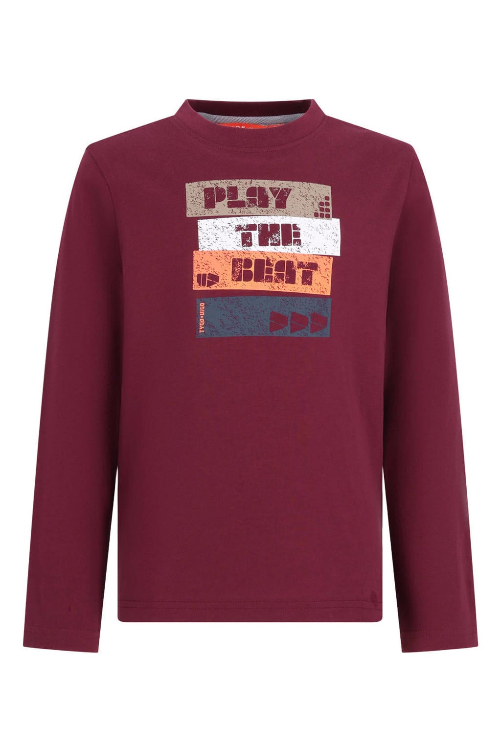 TYGO & vito longsleeve met print - donkerrood