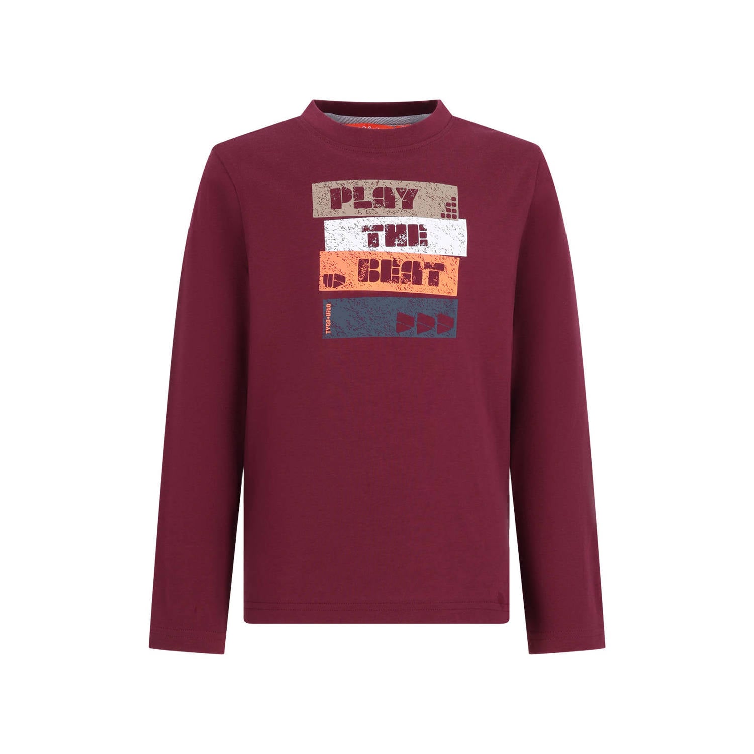 TYGO & vito longsleeve met print donkerrood