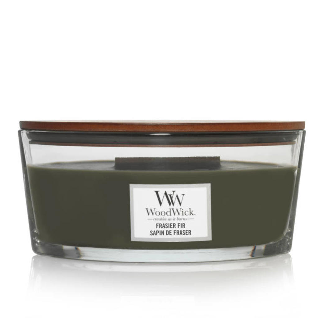 WoodWick WoodWick Geurkaars Ellipse Frasier Fir - 9 cm / 19 cm - Geurkaars in Glas - Houten Lont
