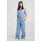 America Today wide leg low waist broek light blue denim