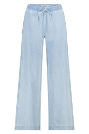 thumbnail: America Today wide leg low waist broek light blue denim
