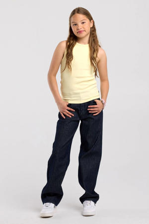 high waist wide leg jeans - donkerblauw