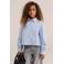 WE Fashion gestreepte blouse met strass-steentjes - lichtblauw
