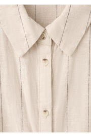 thumbnail: Mango blouse met linnen met krijtstreep ecru