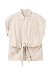 thumbnail: Mango blouse met linnen met krijtstreep ecru