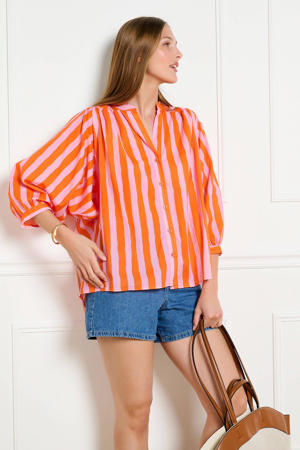gestreepte blouse oranje