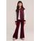 WE Fashion fluwelen flared broek - donkerrood
